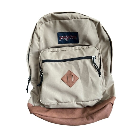 JanSport JS0A3PU008 City View Beige Backpack with 15" Laptop Sleeve - Picture 1 of 4